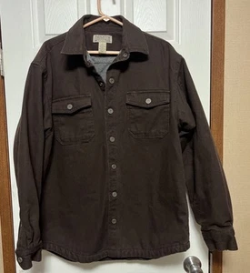 Duluth Trading Co Shacket Flapjack Fleece Lined Shirt Jacket Men’s  Sz m Canvas - Picture 1 of 8
