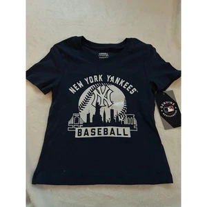 New York Yankees MLB Baseball T-Shirt XS Extra Small Girls Navy Blue - Picture 1 of 4