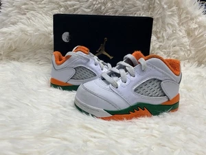 AIR JORDAN 5 RETRO LOW (TD) "MIAMI HURRICANES"  SZ 5C - Picture 1 of 7