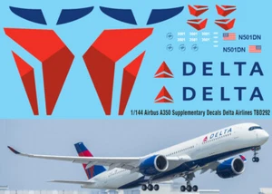 1/144 Decals per Airbus A350 DELTA AIRLINES TBD292 - Picture 1 of 3
