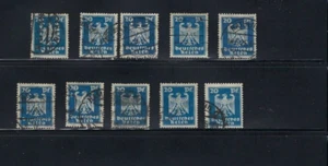 BIRDS OF   ''GERMAN  EAGLE''-    LOT.  10  USED- CANCELATIONS - Picture 1 of 2