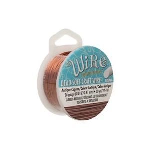 Antico filo colore rame perline calibro 26 30yd 41654 tondo filo gioielli artigianali - Foto 1 di 4