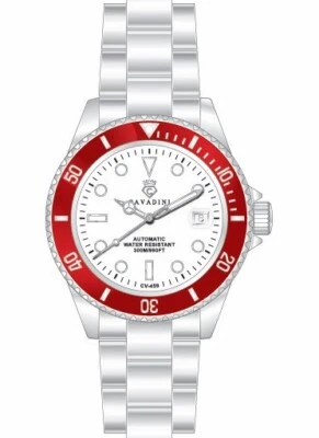 Herrenuhr Automatik Massiv Edelstahl Taucher Cavadini 20 Bar 40mm Klassiker CV-4 - Bild 1 von 2