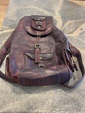 Vintage Genuine Leather Travel Backpack Rucksack Messenger Bag Satchel (Large)
