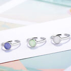 925 Sterling Silver Opal Round Stone Adjustable Ring Womens Mens Jewellery Gift