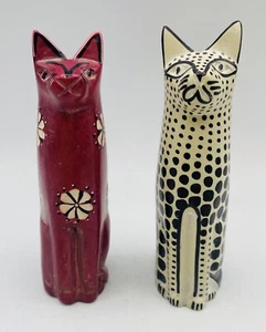 Handgeschnitzte Katzenfiguren aus Speckstein Kunstskulptur (2) - Bild 1 von 7