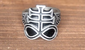 Leviathan ring - Satan Cross - Infinity Cross - ring sizes 7 to 14 RL204 - Picture 1 of 5