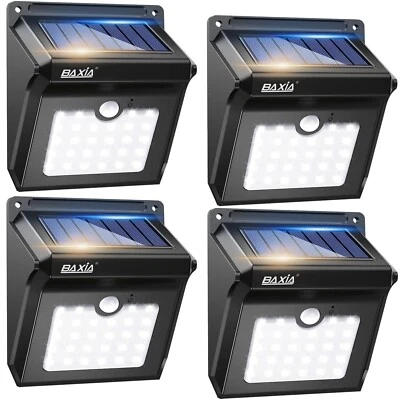BAXIA TECHNOLOGY Luzes Solares Externas Sensor de Movimento de Segurança Sem Fio Solar L... - Imagem 1 de 4