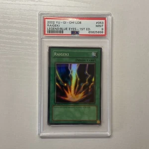 Yu-GI-Oh! - PSA 9 1st Edition LOB-053 Raigeki - North American Print - Picture 1 of 7