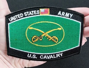US CAVALRY Crossed Sabers Swords Embroidered MOS HAT US Military ARMY Patch - Picture 1 of 9