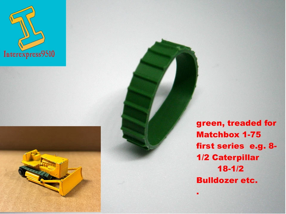 1 chenille vert pour Matchbox 1-75 first series  e.g. 8-1/2 Caterpillar - Bild 1 von 1
