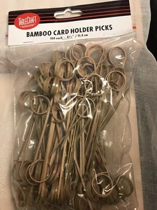 Tablecraft Bamboo Pick Menu Card Holder Deli Beige 4.5" NEW 100/Pack 5 Pkgs =500 - Picture 1 of 12