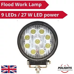 1x Front Super Powerful Epsitar 27W LED Flood Work Light - 12V Car Motorhome 4x4 - Picture 1 of 7