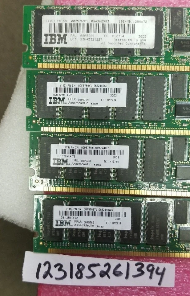 IBM 4445-9406 4445-701X 4GB (4x 1GB) Memory Kit 12R8614 00P5769 30D3 - Image 1 of 1