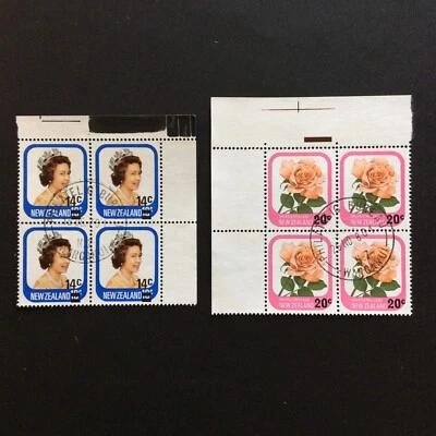 BroadviewStamps New Zealand #694, #718 CTO corner blocks. NH NGAI. - Image 1 of 2