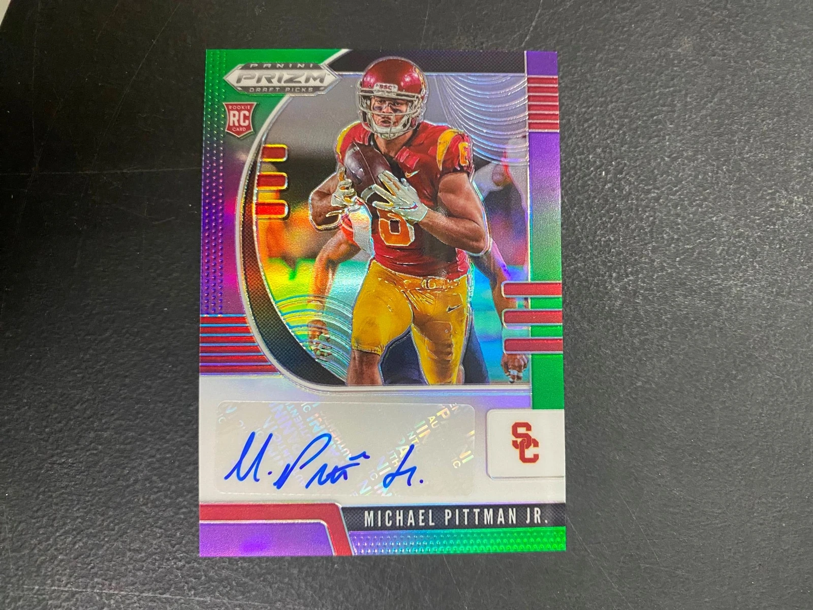 Michael Pittman Jr. 2020 Prizm Draft Auto Autograph Purple Green #167/199 T1