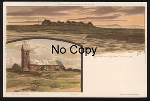 #656 AK Künstlerkarte Hallige mit Kirche Boldinum Hallig Hallingen Wattenmeer - Bild 1 von 2