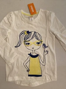 NWT Girls 5 Gymboree “POCKETFUL OF SUNSHINE” Cotton White LONG SLV SHIRT TOP - Picture 1 of 3