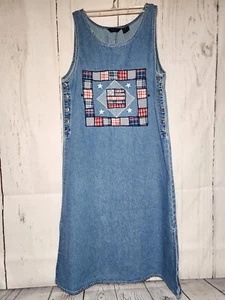 Agapo Damen ärmelloses besticktes Jeanskleid Petite Collection Größe Large - Bild 1 von 6
