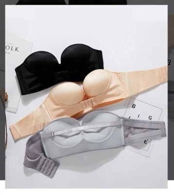 Sujetador sin tirantes invisible push up sujetadores ropa interior sin costuras liso sin correas sujetador Foto 1 de 4