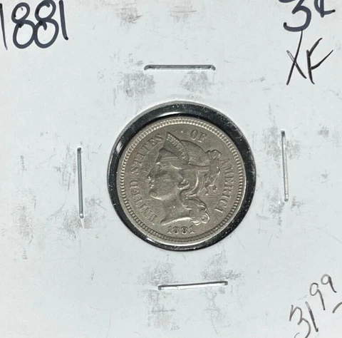 1881 THREE CENT NICKEL ~ XF ~NICE COIN~ Cover