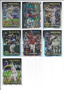 2024 Topps Chrome Update Refractor, Prism, Raywave 7 Card LOT MLB - Picture 1 of 2