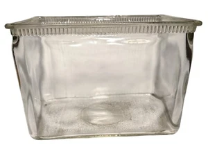 Antigua caja de batería húmeda de vidrio transparente de los años 1920-1930 con borde superior decorativo - Imagen 1 de 13
