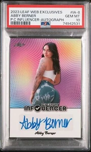 2023 Leaf Pop Century Influencer ABBY BERNER TikTok Autograph Auto /216 PSA 10 - Picture 1 of 2