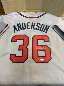 ATLANTA BRAVES IAN ANDERSON #36 SIGNED AUTOGRAPHED CUSTOM Gray JERSEY JSA WITN - Picture 1 of 2