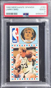 1986 Merchante Spanish Basketball LARRY BIRD #160 PSA 2 Good ~ Rookie - Picture 1 of 2