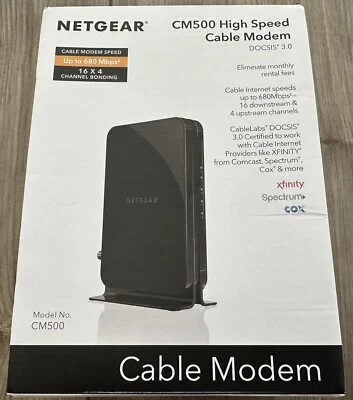 Netgear CM500 DOCSIS 3.0 High Speed Cable Modem (CM500-100NAS) - NEW - Image 1 of 4