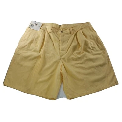 Nuevos pantalones cortos relajados plisados Savane para hombre - 38 W - plátano Foto 1 de 4
