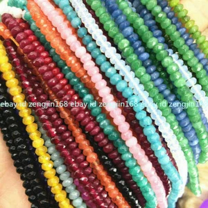 Cuentas sueltas de piedras preciosas redondeadas naturales multicolor facetadas de 2x4 mm hebra de 15 - Imagen 1 de 26