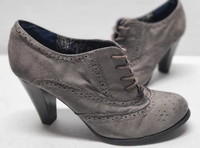Botines clásicos Oxford con cordones de gamuza gris talla 8,5 Fioni para mujer Foto 1 de 4
