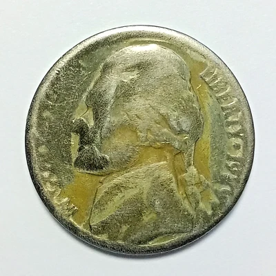 1989-P Jefferson Nickel Error - Obv. capped Die strike through w/ FULL STEPS! - Image 1 of 3