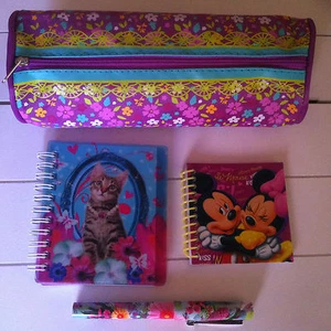  Federmäppchen Minnie Maus Notizblock Stift Katzen Geburtstag Geschenk  - Bild 1 von 2