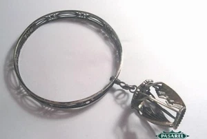 Brazalete de brazo de filigrana de plata con colgante Israel década de 1950 - Imagen 1 de 4