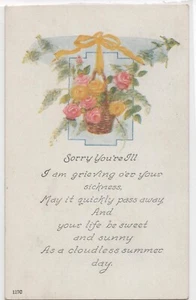 Vintage postkarte SORRY YOURE ILL, 1927 veröffentlicht - Bild 1 von 1