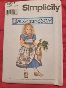 Raro Vintage Simplicity 8551 Daisy Kingdom Vestido para Niña Talla AA 3,4,5,6 Nuevo en Paquete Sin Cortar - Imagen 1 de 2