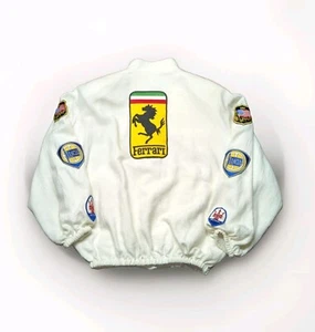 Vintage Ferrari Jeanette St Martin Racing Patch Bomber Jacket Size Small Read - Picture 1 of 6