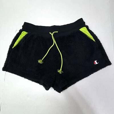 Shorts Champion Colorblock Fleece Sherpa Médio Preto Neon Urban Outfitters Excelente Estado Usado - Imagem 1 de 4