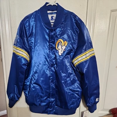 Los Angeles Rams стартер NFL атлас выбрать полный Snap куртка - черный и синий размер XL  - Изображение 1 из 4