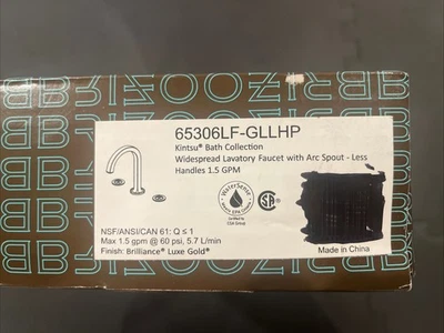 BRIZO Widespread Lavatory Faucet with Arc Spout - Less Handles 65306LF-GLLHP - Image 1 of 3