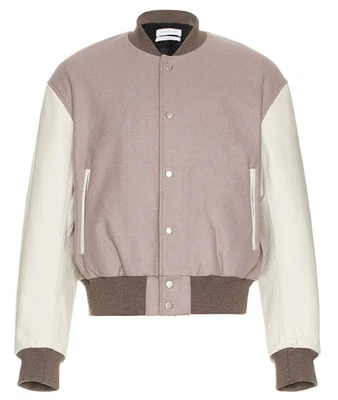 Chaqueta universitaria John Elliott mezcla de lana y cuero Foto 1 de 4