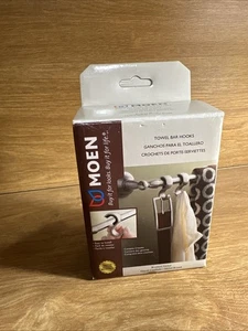Moen Towel Bar Hooks (contains 2 Hooks) CHROME   NEW IN BOX - Picture 1 of 6