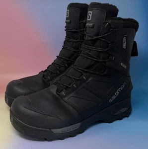 LIKNU Salomon Toundra Pro Winter Boots Mens Sz 11.5 M Black Waterproof Insulated - Picture 1 of 13