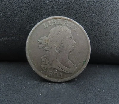 Medio centavo busto drapeado de alta calidad Crosslet 4 1804 con tallos Foto 1 de 2