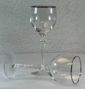 6er Set Lenox Madison Platinrand Kristall Weingläser Made in USA EUC - Bild 1 von 8