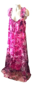 Precioso Vestido Grace Precioso Floral Fluido Maxi Verano Sol Rosa Caliente Plus 3X B67 - Imagen 1 de 4