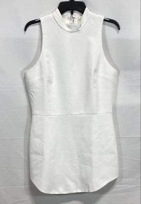 Amanda Uprichard Women's White Mock Neck Sleeveless Sheath Dress Size L NWT - Image 1 of 4